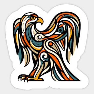 Eagle illustration. Illustration of an eagle in cubism style Sticker